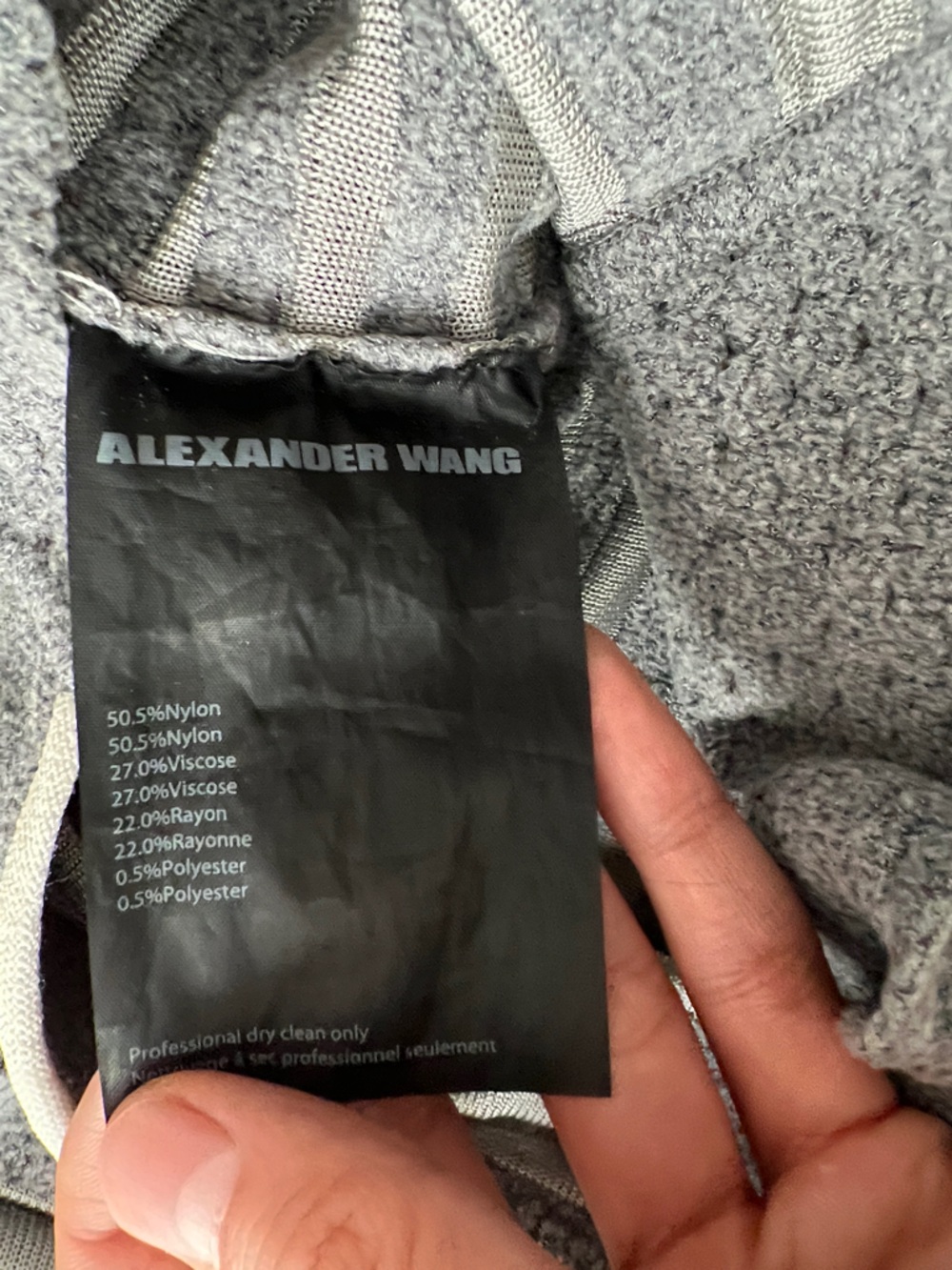 Alexander Wang Gray Striped Knit Midi Dress - Picture 3 of 5